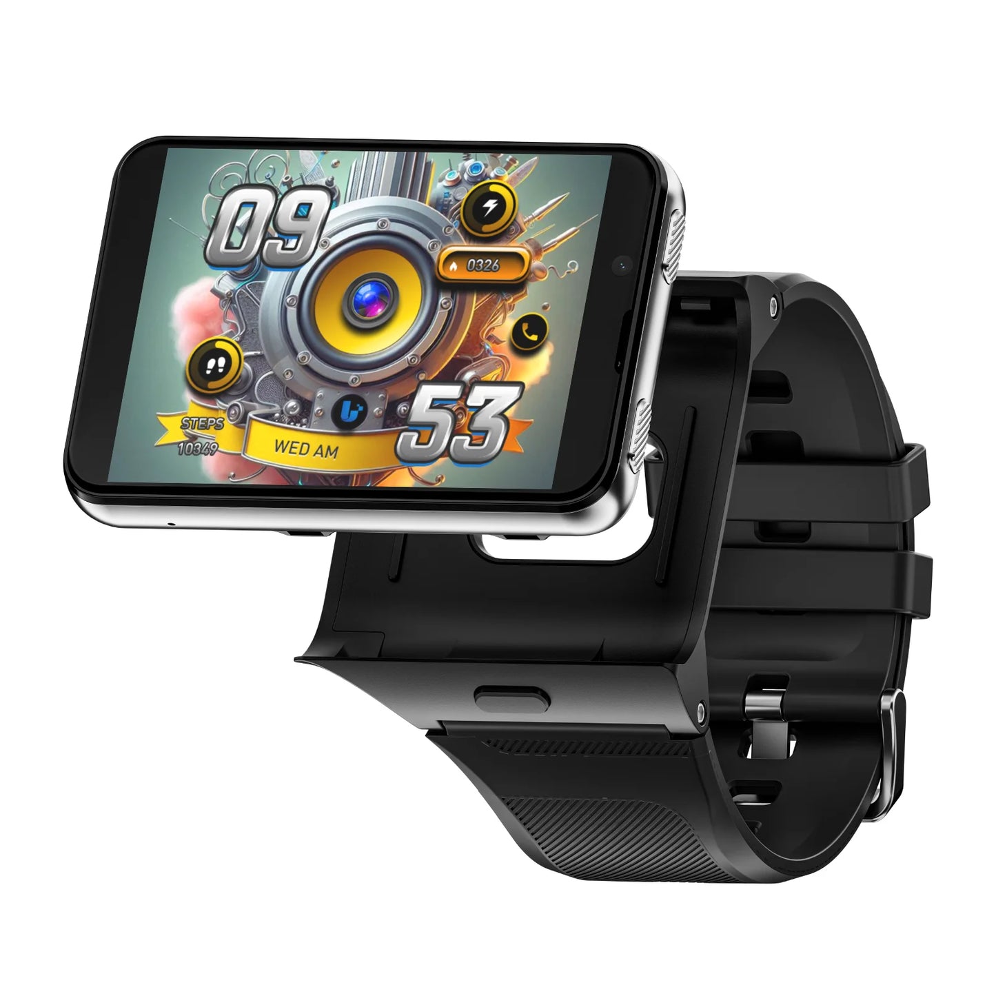 LOKMAT APPLLP MAX Detachable Strap Android Smart Watch Phone Wifi 4G Network Watch Dual Camera Video Calls Heart Rate Monitor