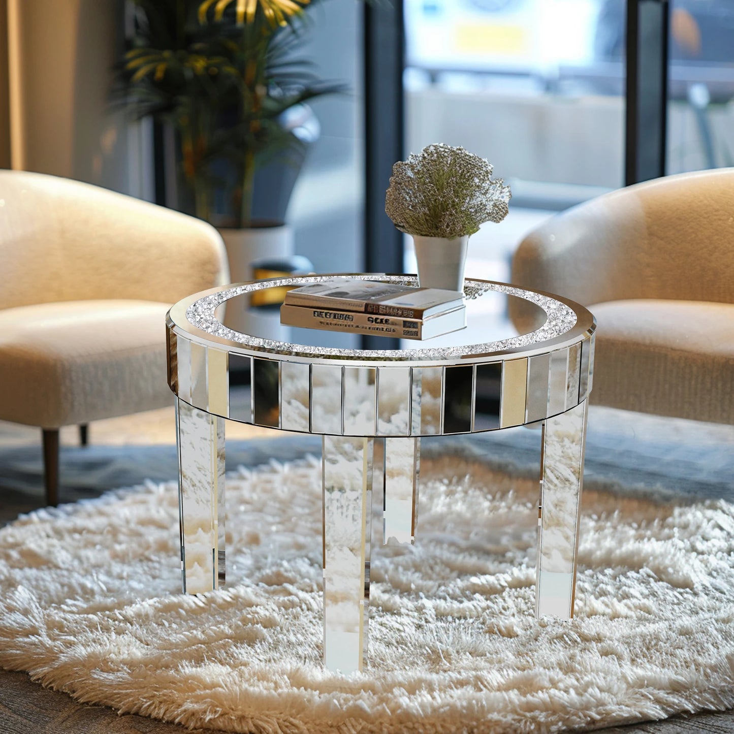 Crushed Crystal Mirrored Coffee Table