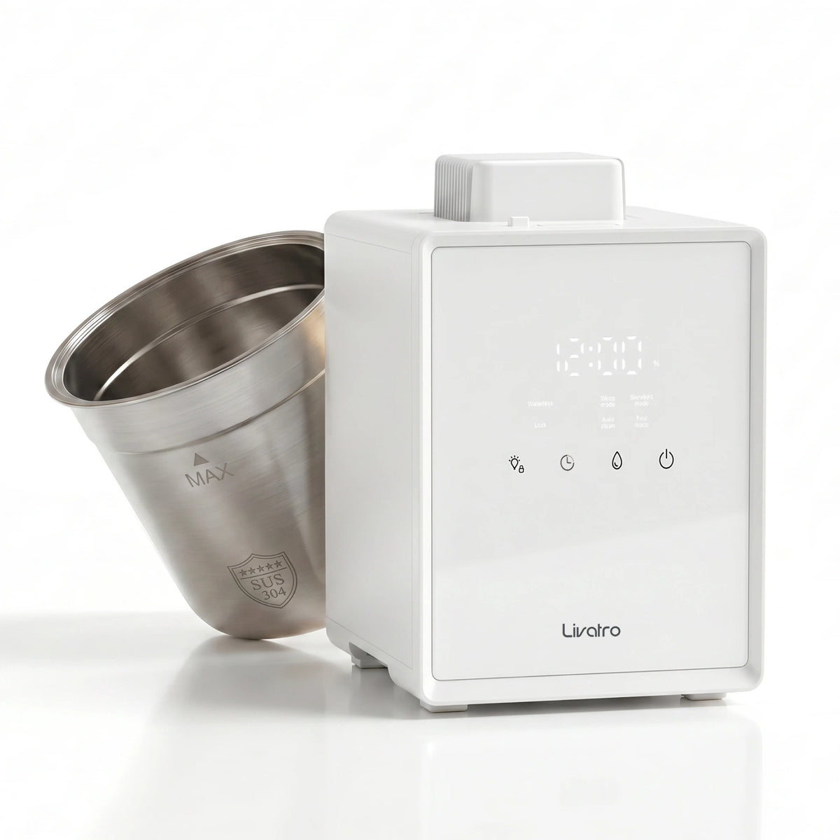 Livatro Warm Mist Humidifier With Stainless Steel Tank And Timer