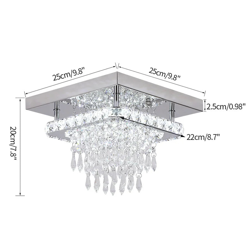 VETRULUS Modern K9 LED Crystal Ceiling Lamp Chandelier Pendant Light