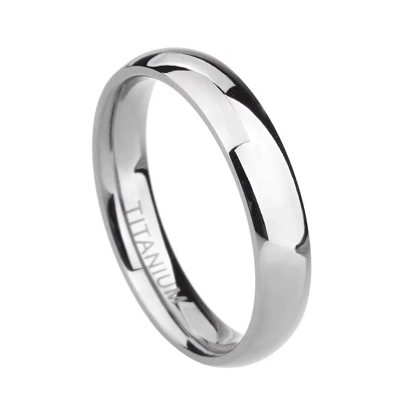 TIGRADE Titanium Unisex Wedding Band Polished Classic Ring
