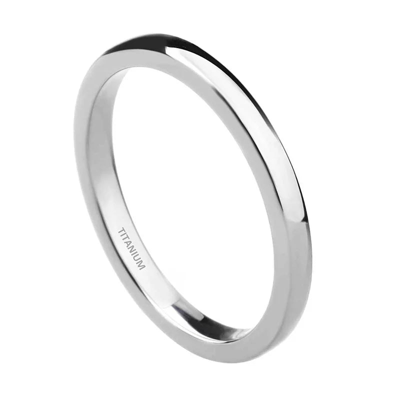 TIGRADE Titanium Unisex Wedding Band Polished Classic Ring