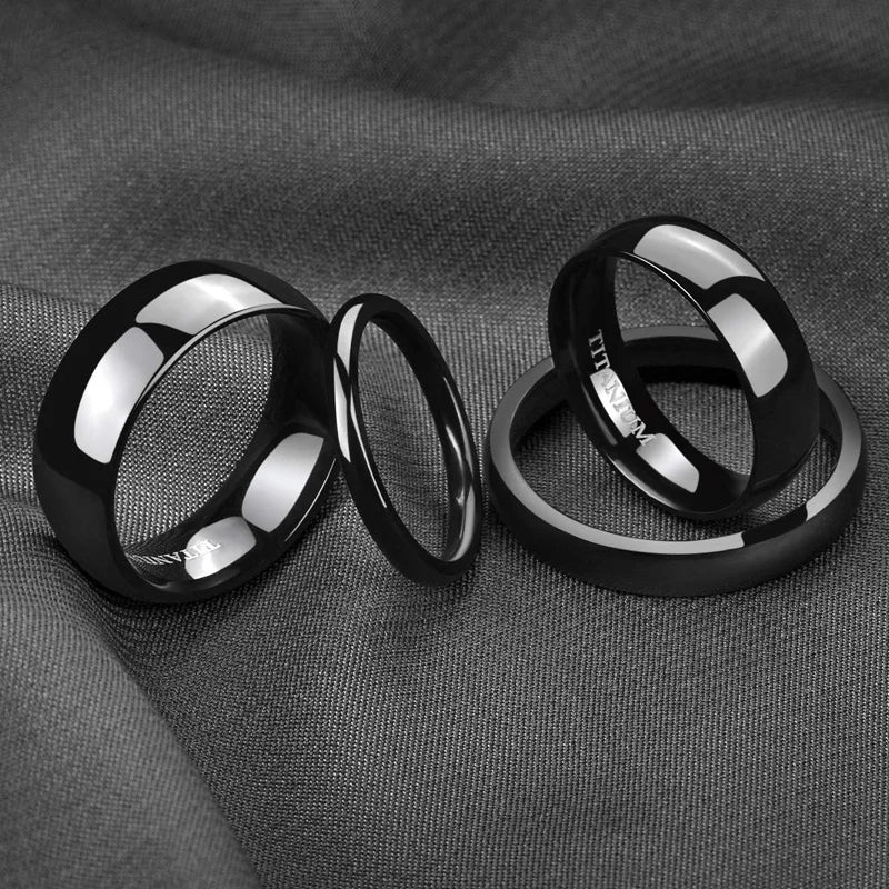 TIGRADE Titanium Unisex Wedding Band Polished Classic Ring