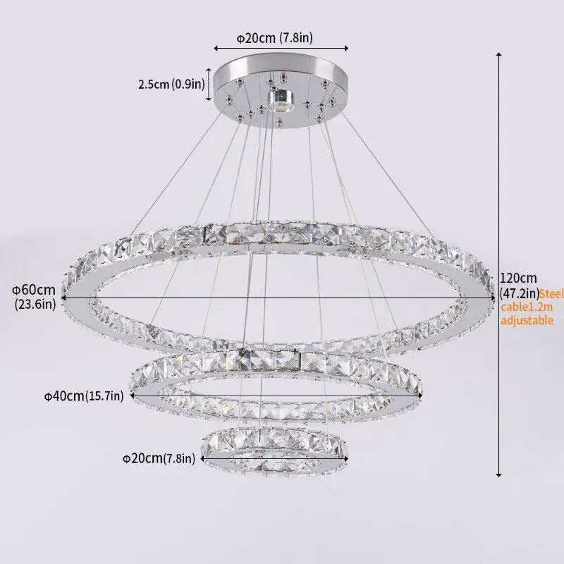 VETRULUS Crystal LED Ring Pendant Light