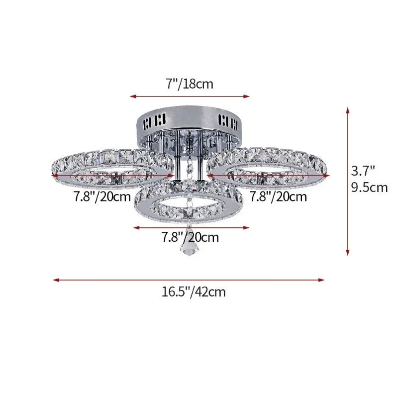 VETRULUS Modern K9 LED Crystal Ceiling Lamp Chandelier Pendant Light