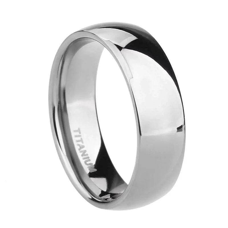 TIGRADE Titanium Unisex Wedding Band Polished Classic Ring