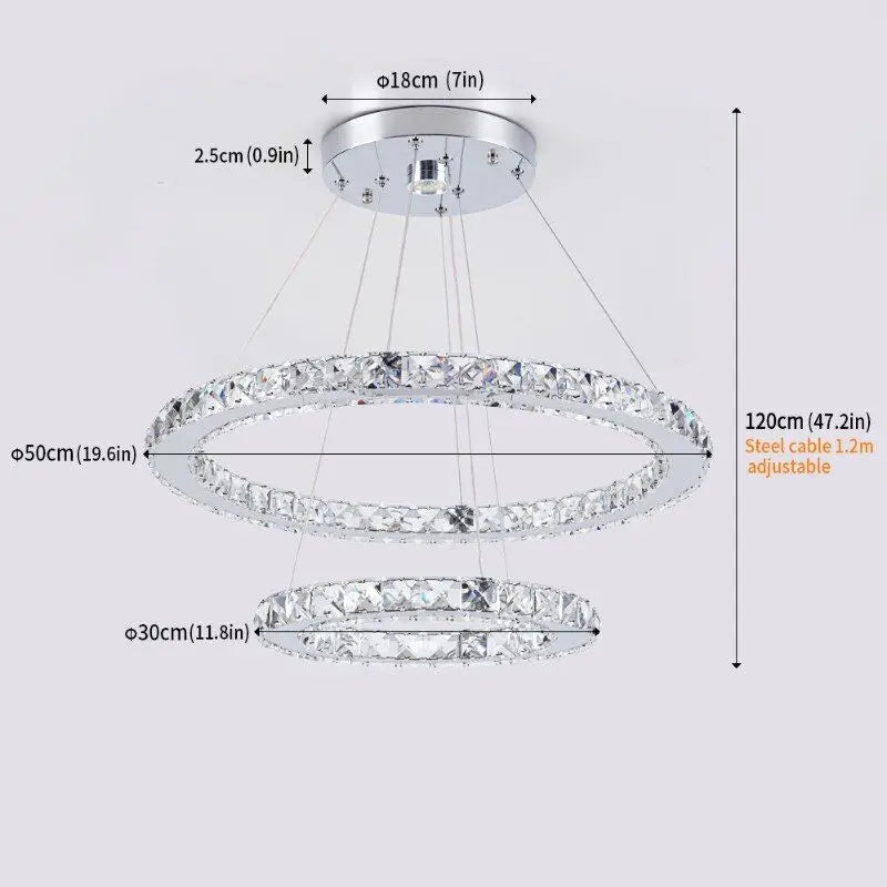 VETRULUS Crystal LED Ring Pendant Light