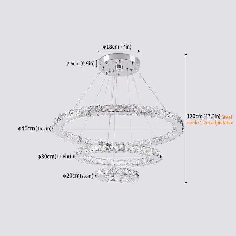 VETRULUS Crystal LED Ring Pendant Light