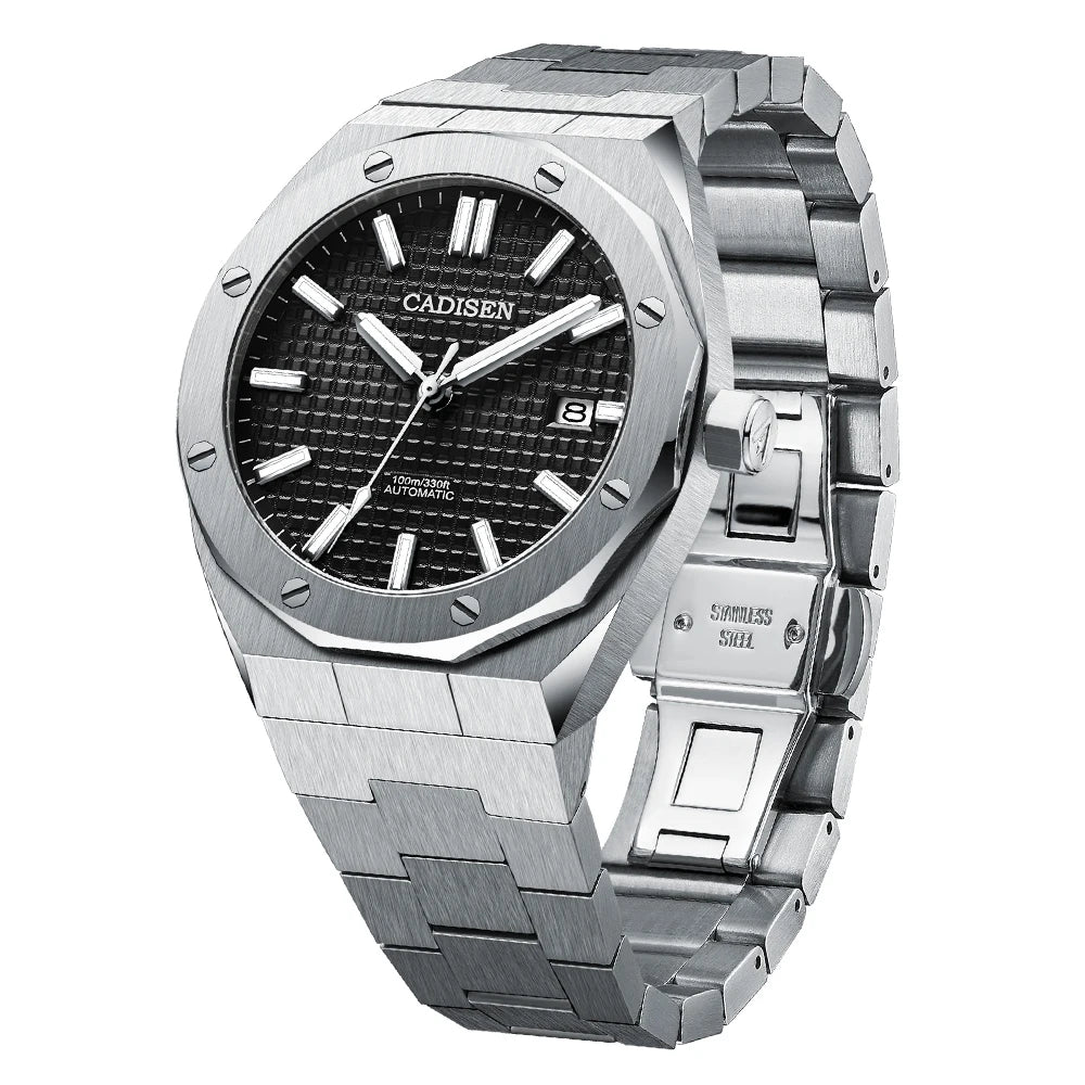 Cadisen Automatic Mens Watch Stainless Steel Sapphire Glass NH35A