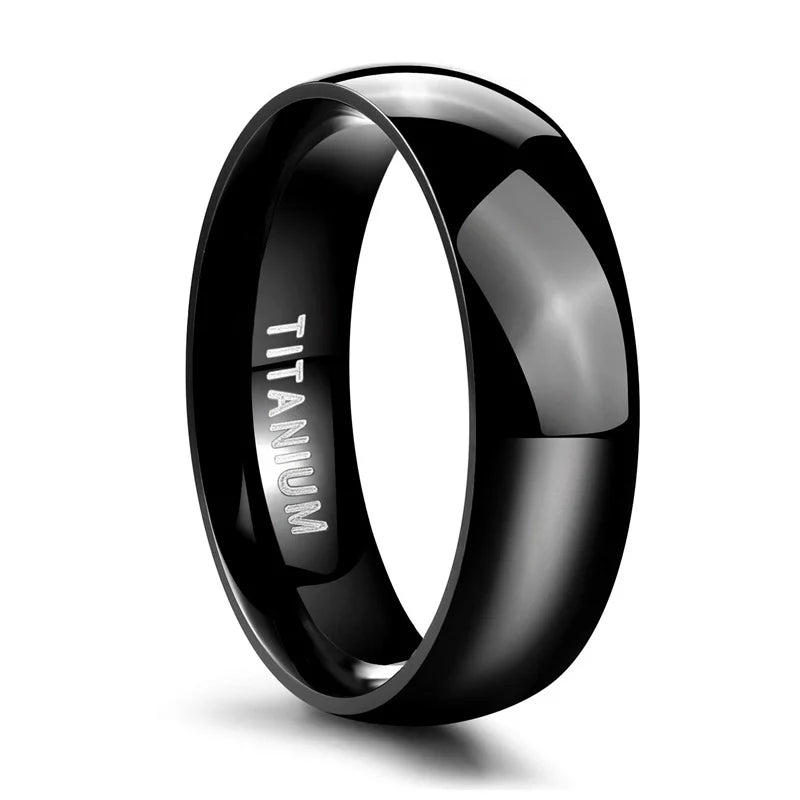 TIGRADE Titanium Unisex Wedding Band Polished Classic Ring