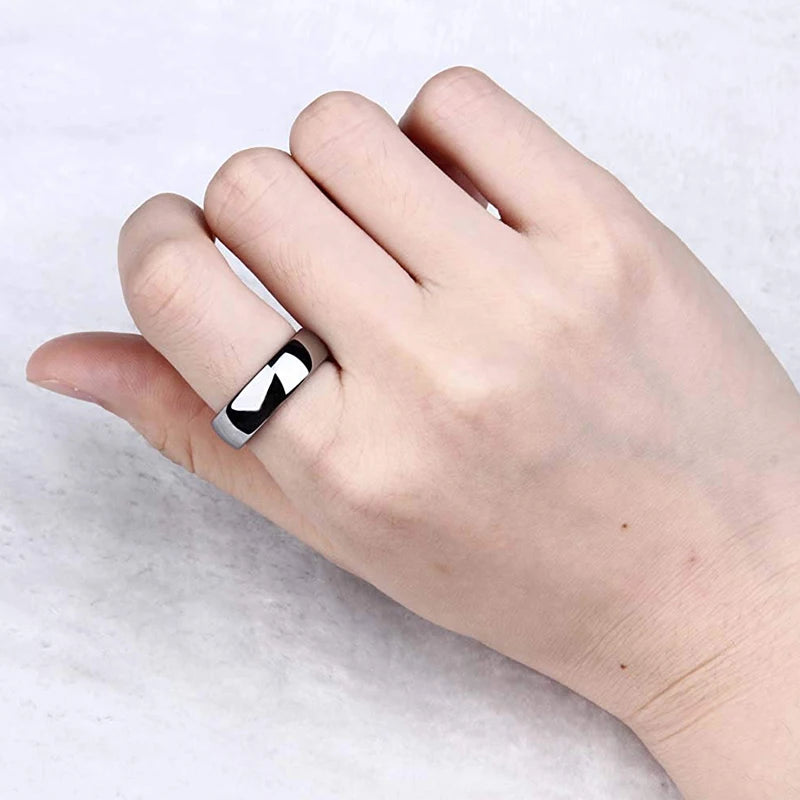 TIGRADE Titanium Unisex Wedding Band Polished Classic Ring