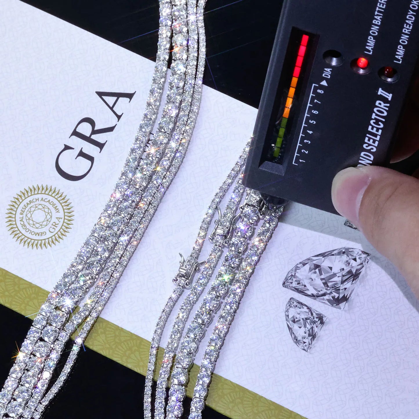 Moissanite Tennis Chain Necklace Silver