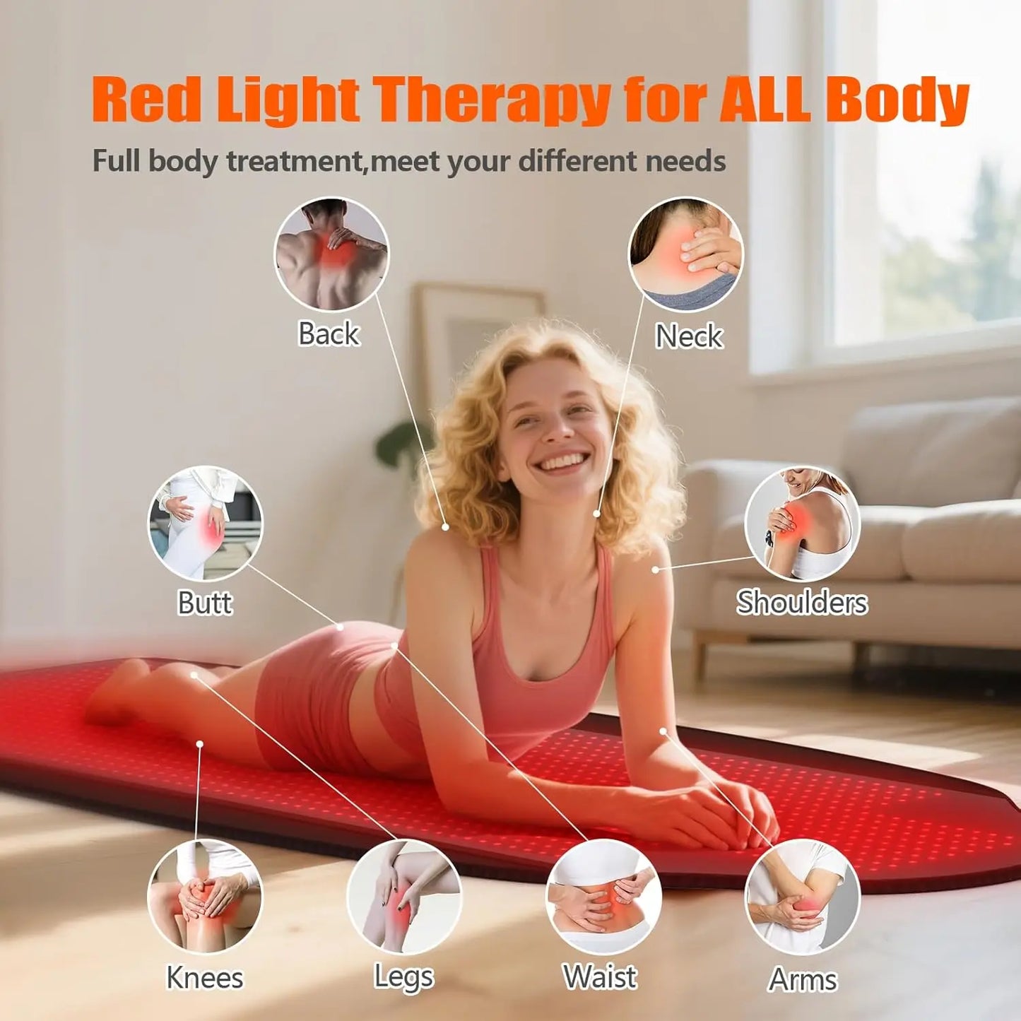 Red Light Therapy Belt  for Body Anti Aging Skin Care 1370Pcs Devices 600nm&900nm Full Body Pad for Relief&Enhanced Muscle