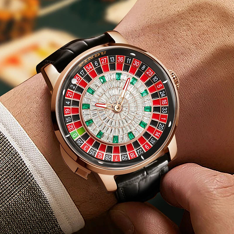 Mechanical Watches Pro Men's PINDU Watch NH35A Movement Sapphire Glass Waterproof Button Design Wristwatch Russian Roulette