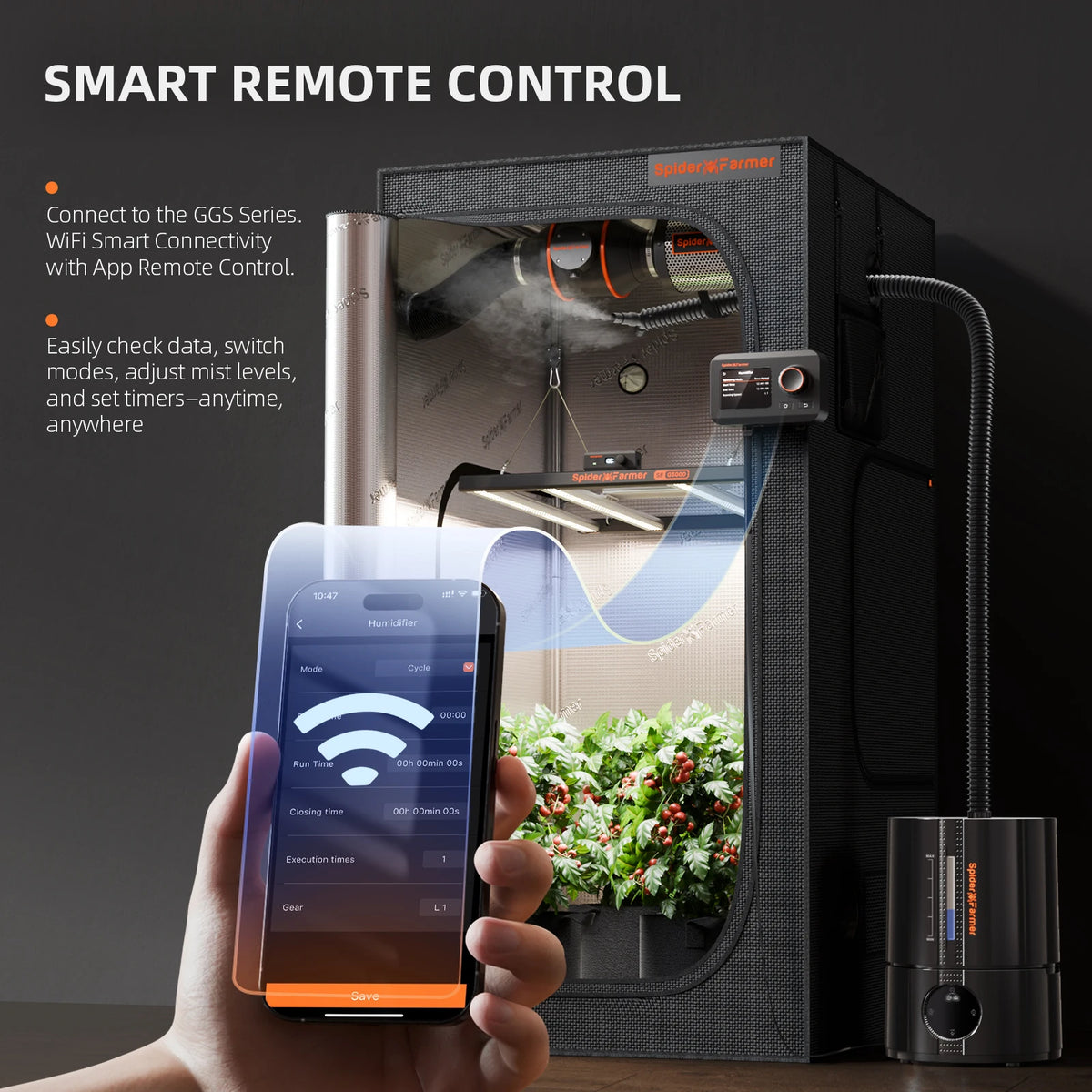 Spider Farmer Ultrasonic Cool Mist Air Humidifier With RJ12 Cable