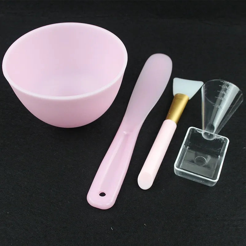 3/4pcs Face Mask Brush Set Reusable Mask Mixing Bowl Facial Applicator Spatula Stirring Soft Fan Facial Brushes Makeup Supplies
