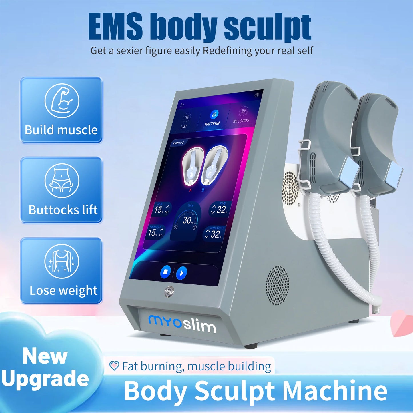 Myoslim Slimming Machine Lose Weight Nova Masajeadores Muscular Electro Muscle Stimulation Body Sculpt Butt Build