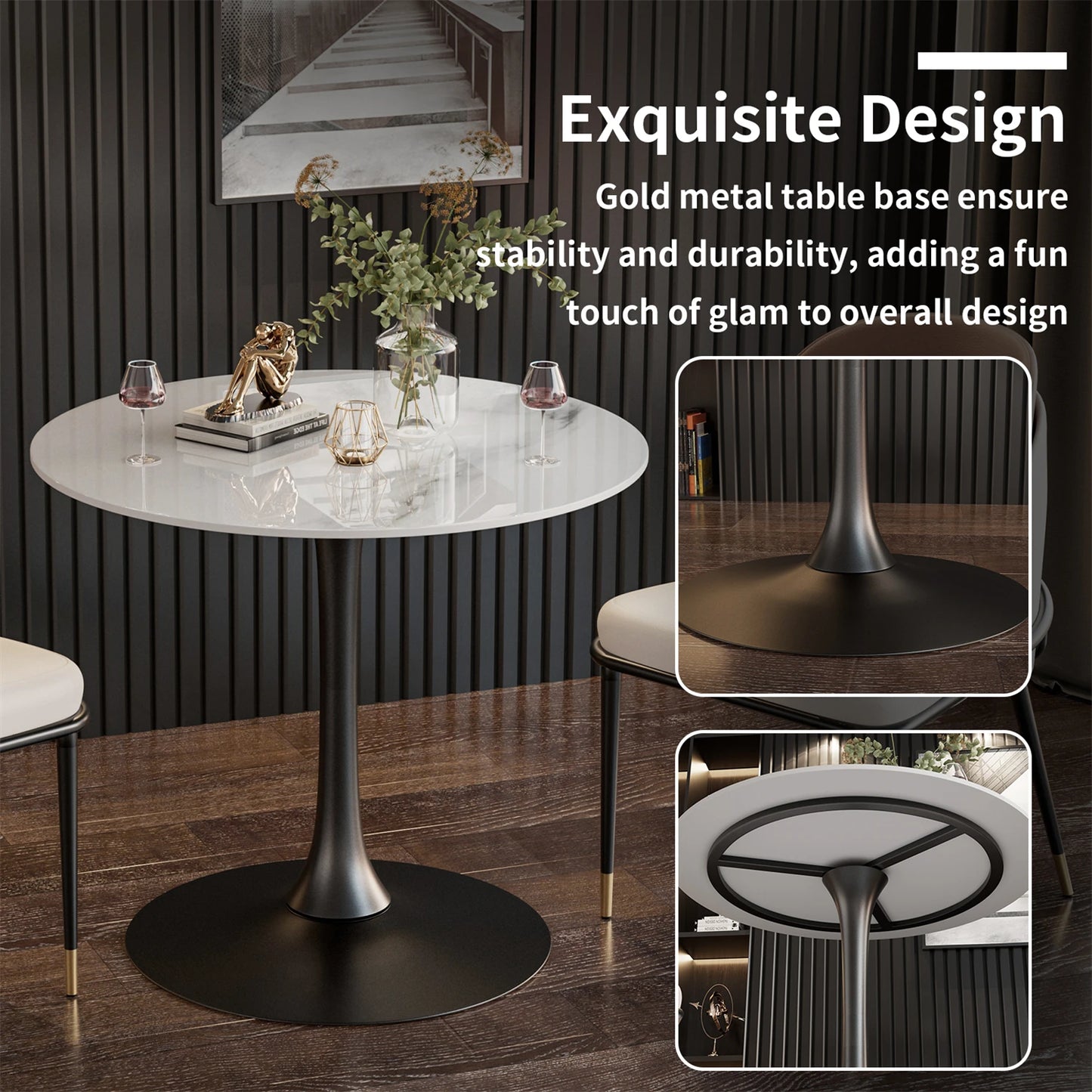 Round Dining Table With Sintered Stone