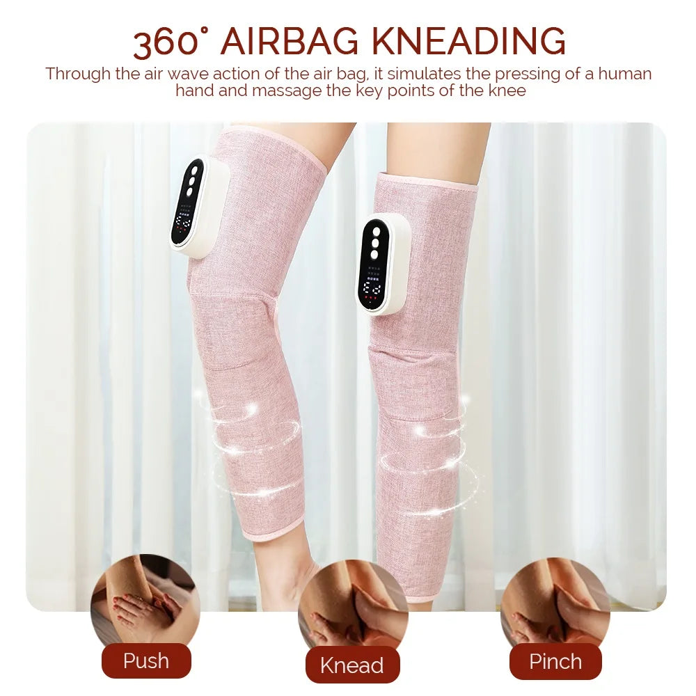 Foreverlily Electric Leg And Knee Massager Wireless Thigh Calf Vibration Massager Air Pressure Leg Relaxation Kneading Massager