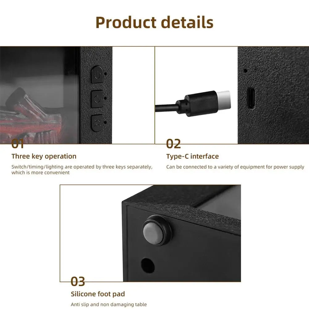 Flame Aroma Diffuser & Humidifier, Portable Fire Visual Design with Night Light, Essential Oil Diffuser for Home Room Decor
