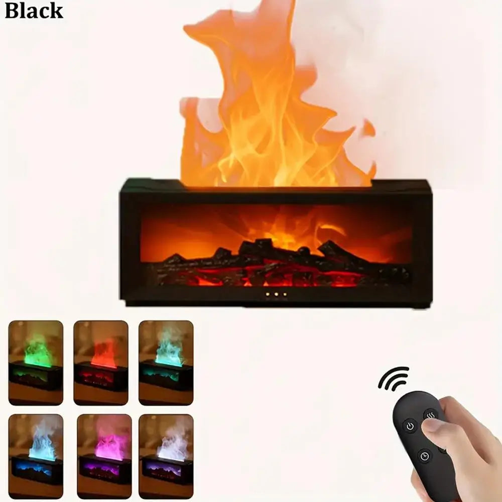 Fireplace Diffuser Color LED Flame Effect, 300ml Large Capacity,Remote Timer for Relaxing Aromatherapy in Home, Bedroom,orOffice