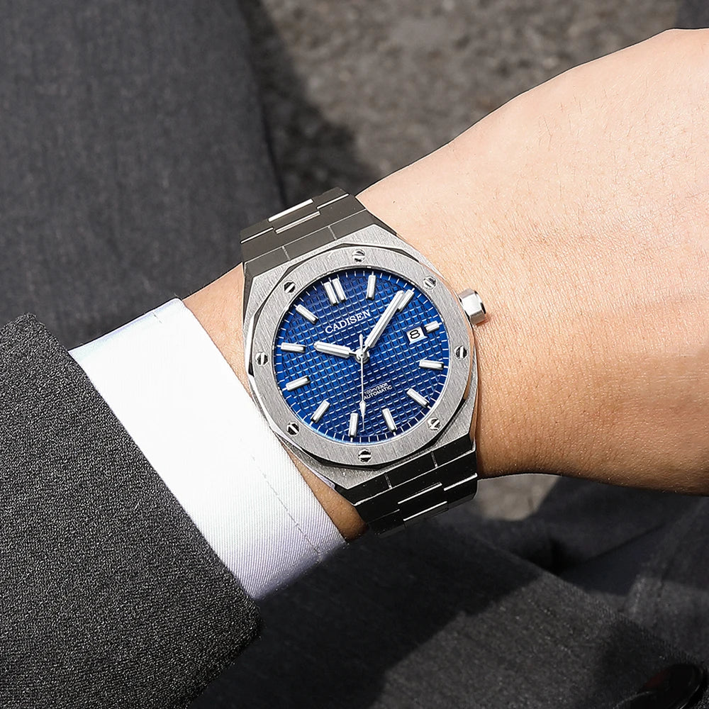 Cadisen Automatic Mens Watch Stainless Steel Sapphire Glass NH35A