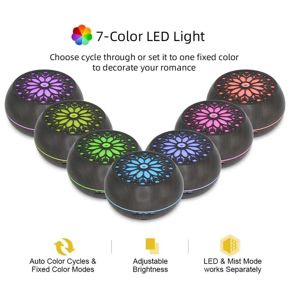 550ml Essential Oil Diffuser with Remote, 6 Scents, Auto-Off Safety, Aromatherapy Humidifier for Holidays, Birthdays & Self-Care