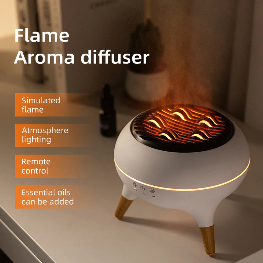 TIASTHAN Flame Effect Aromatherapy Humidifier With Remote Control