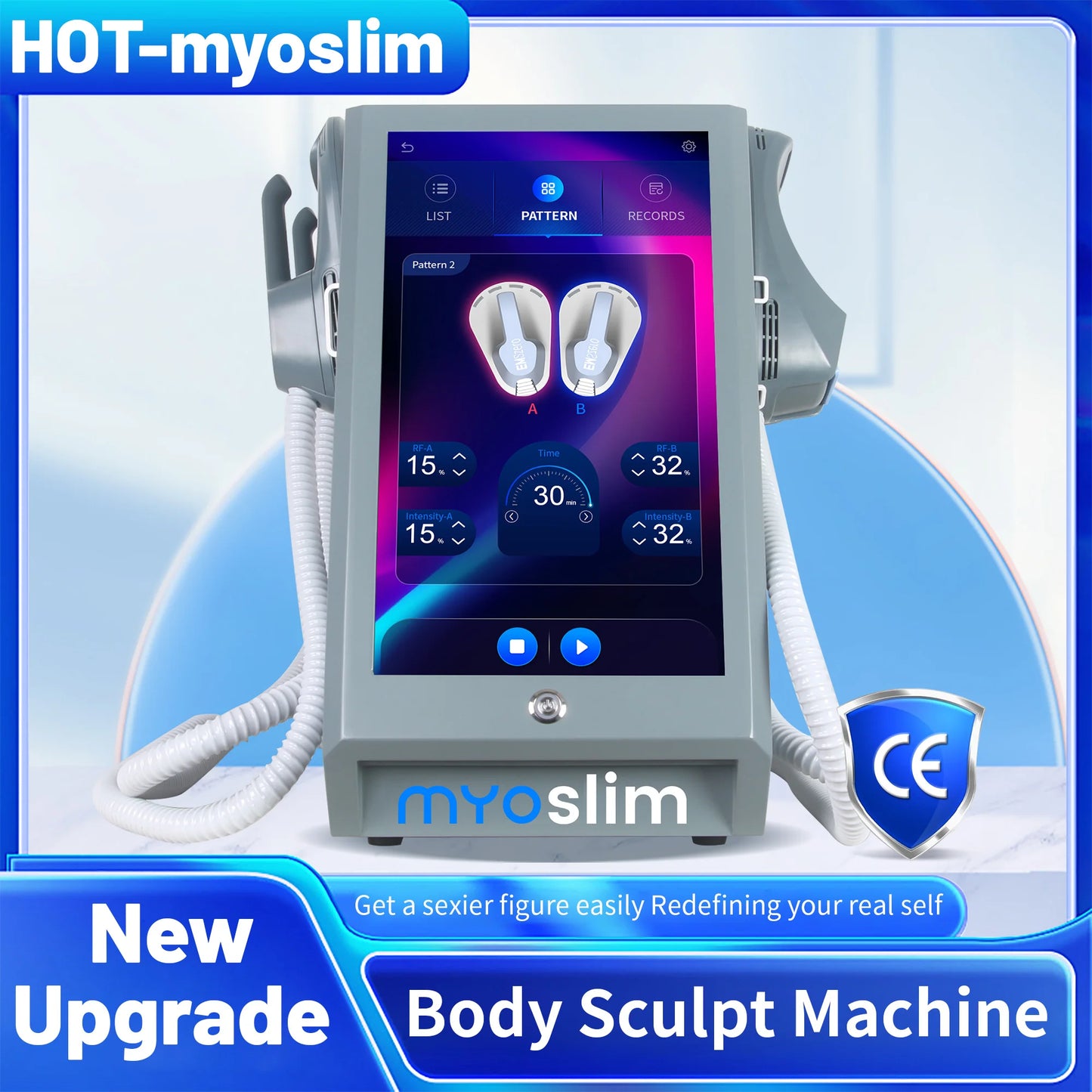 Myoslim Slimming Machine Lose Weight Nova Masajeadores Muscular Electro Muscle Stimulation Body Sculpt Butt Build