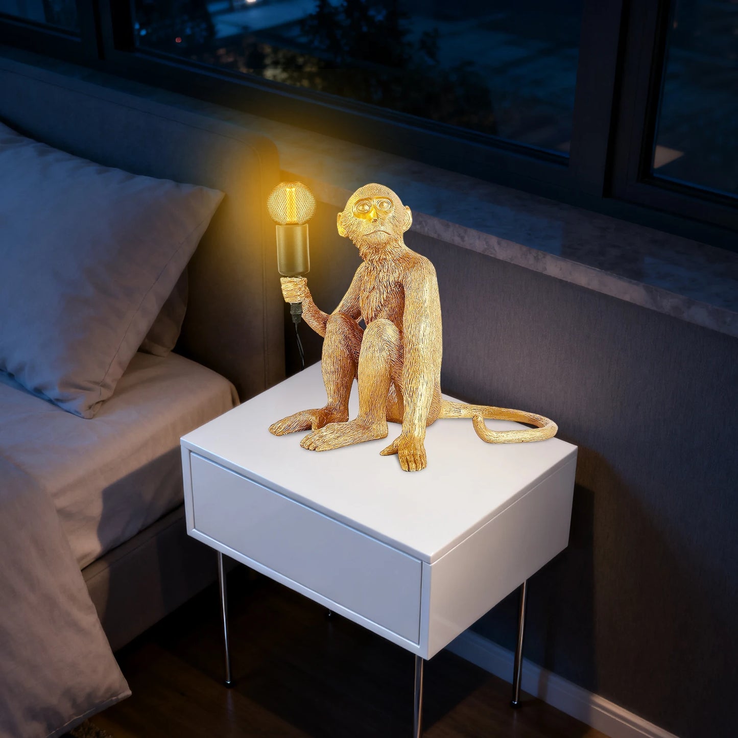 Resin Monkey Table Lamp Modern Light