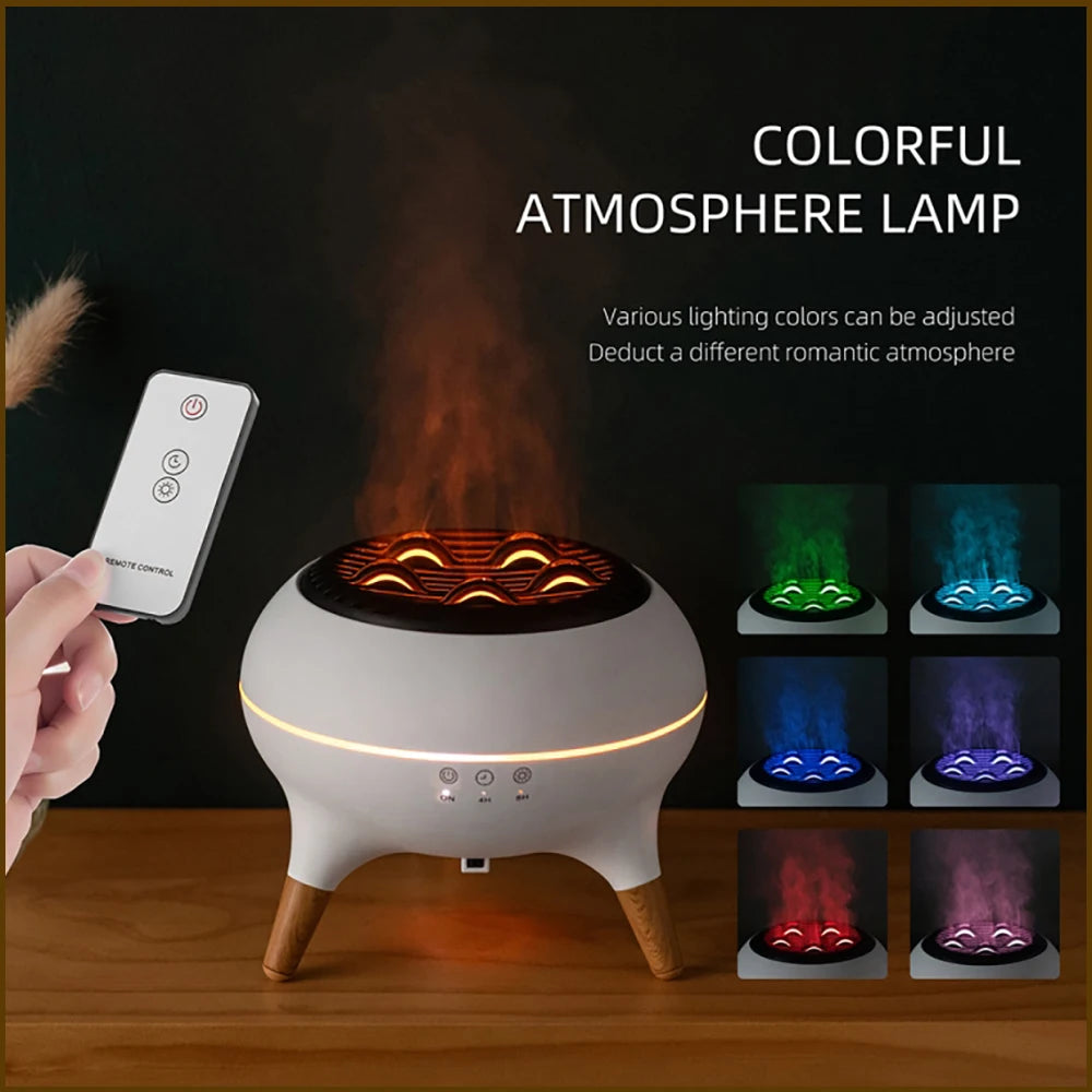 TIASTHAN Flame Effect Aromatherapy Humidifier With Remote Control
