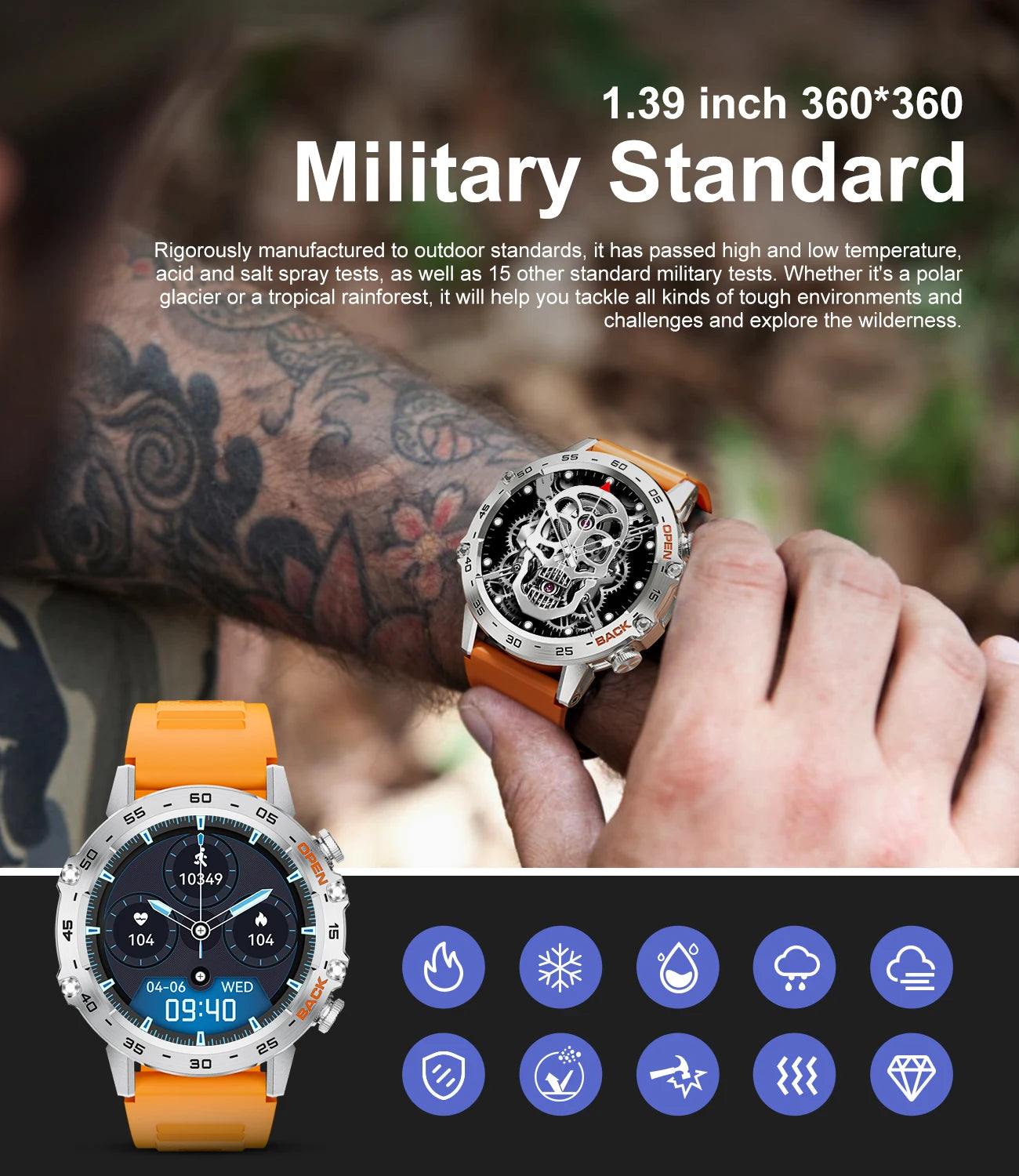 LIGE Smart Watch New1.39" Bluetooth Call Men Outdoor Sport Fitness Heart Rate Health Monitoring Smartwatch For Android IOS Phone