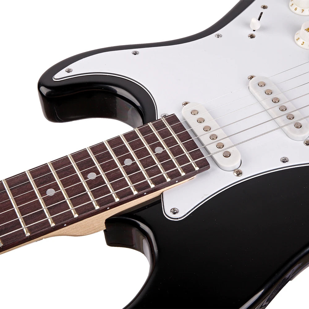 Rosewood Fingerboard Electric Guitar Black / White