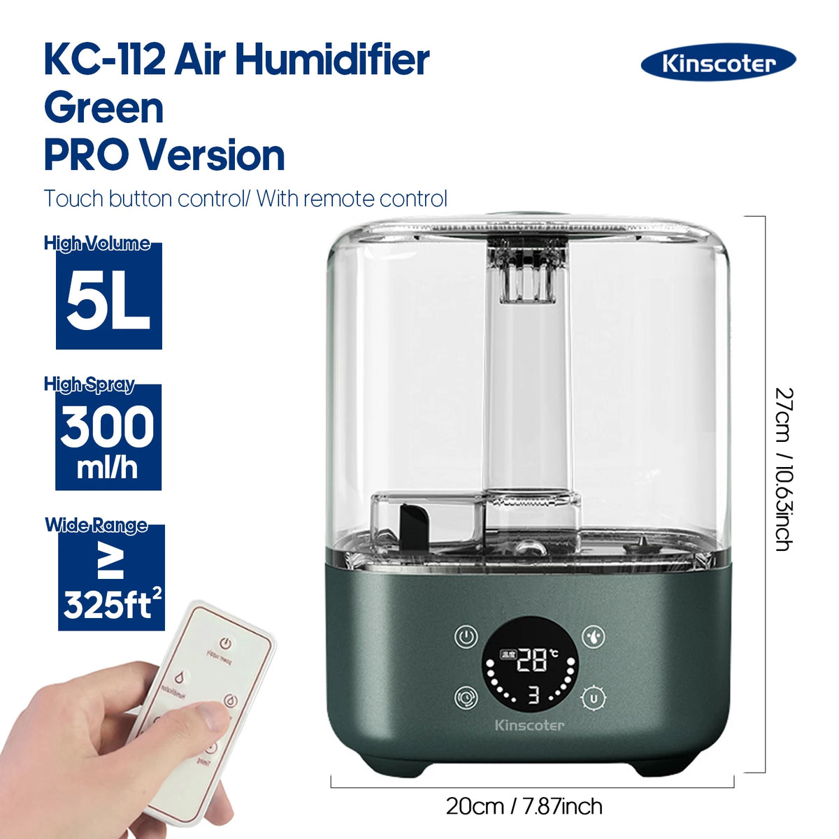 Kinscoter Ultrasonic Air Humidifier With Aromatherapy Mist Diffuser