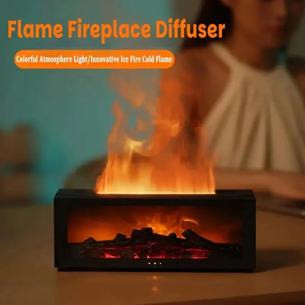 Fireplace Diffuser Color LED Flame Effect, 300ml Large Capacity,Remote Timer for Relaxing Aromatherapy in Home, Bedroom,orOffice