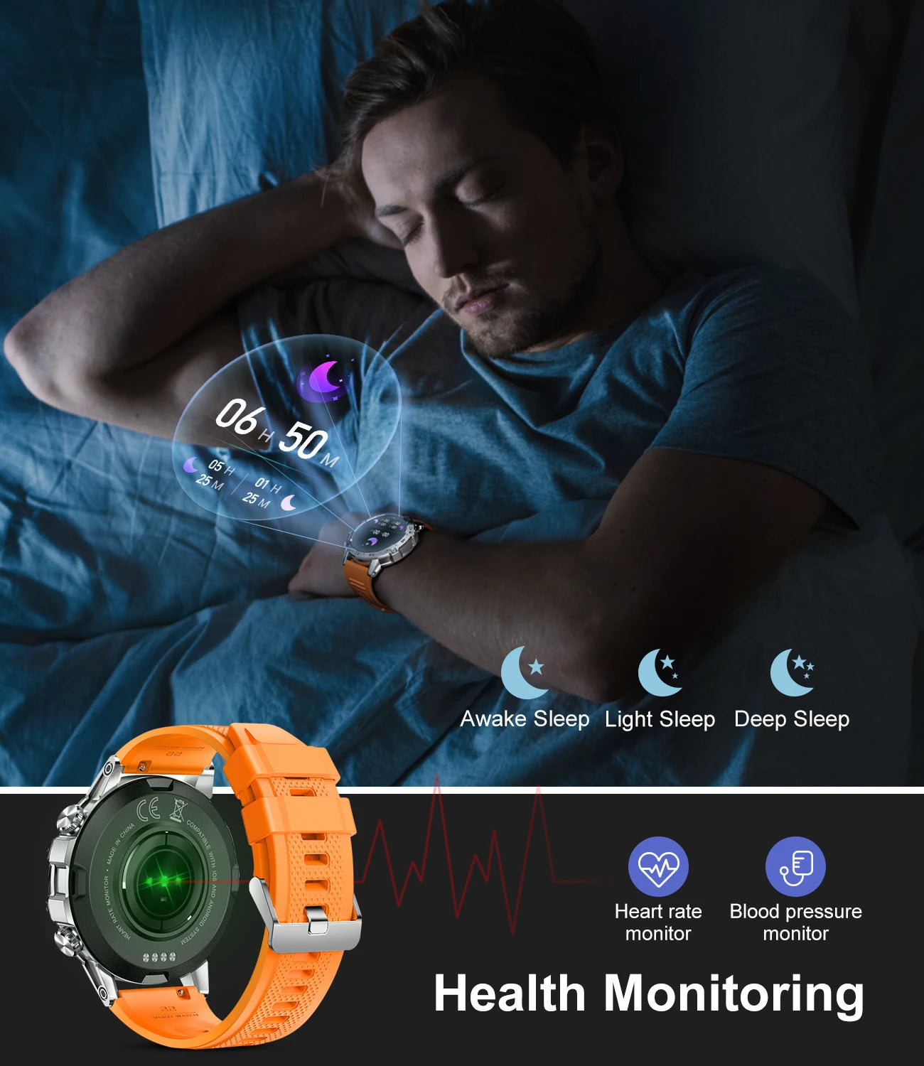 LIGE Smart Watch New1.39" Bluetooth Call Men Outdoor Sport Fitness Heart Rate Health Monitoring Smartwatch For Android IOS Phone