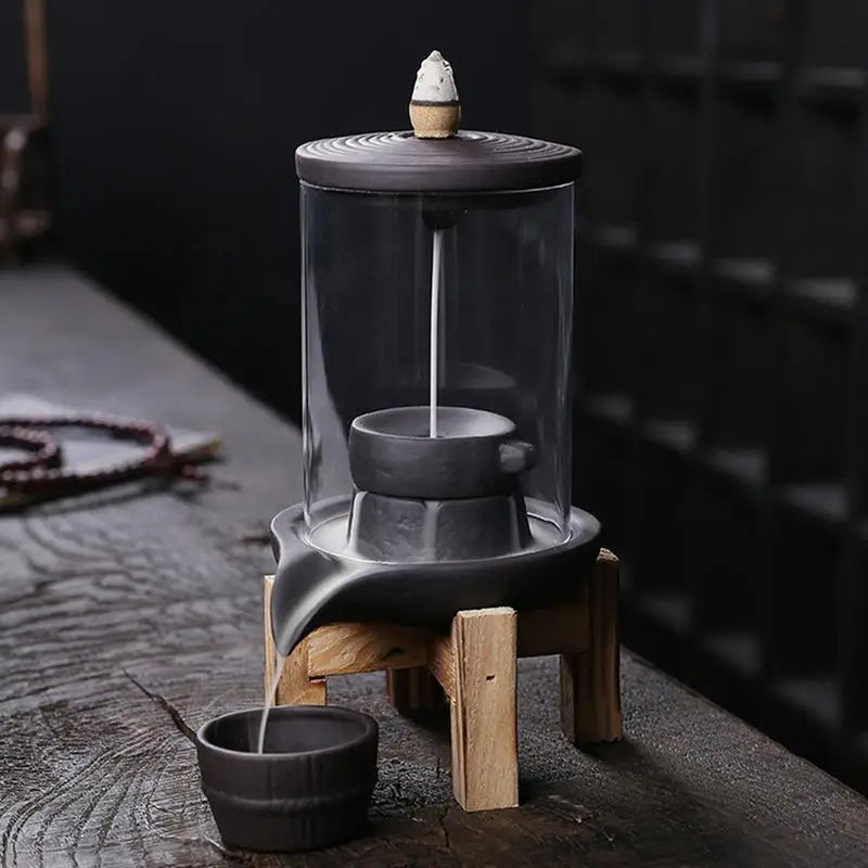 Resin Backflow Incense Burner Smoke Waterfall Home Decor