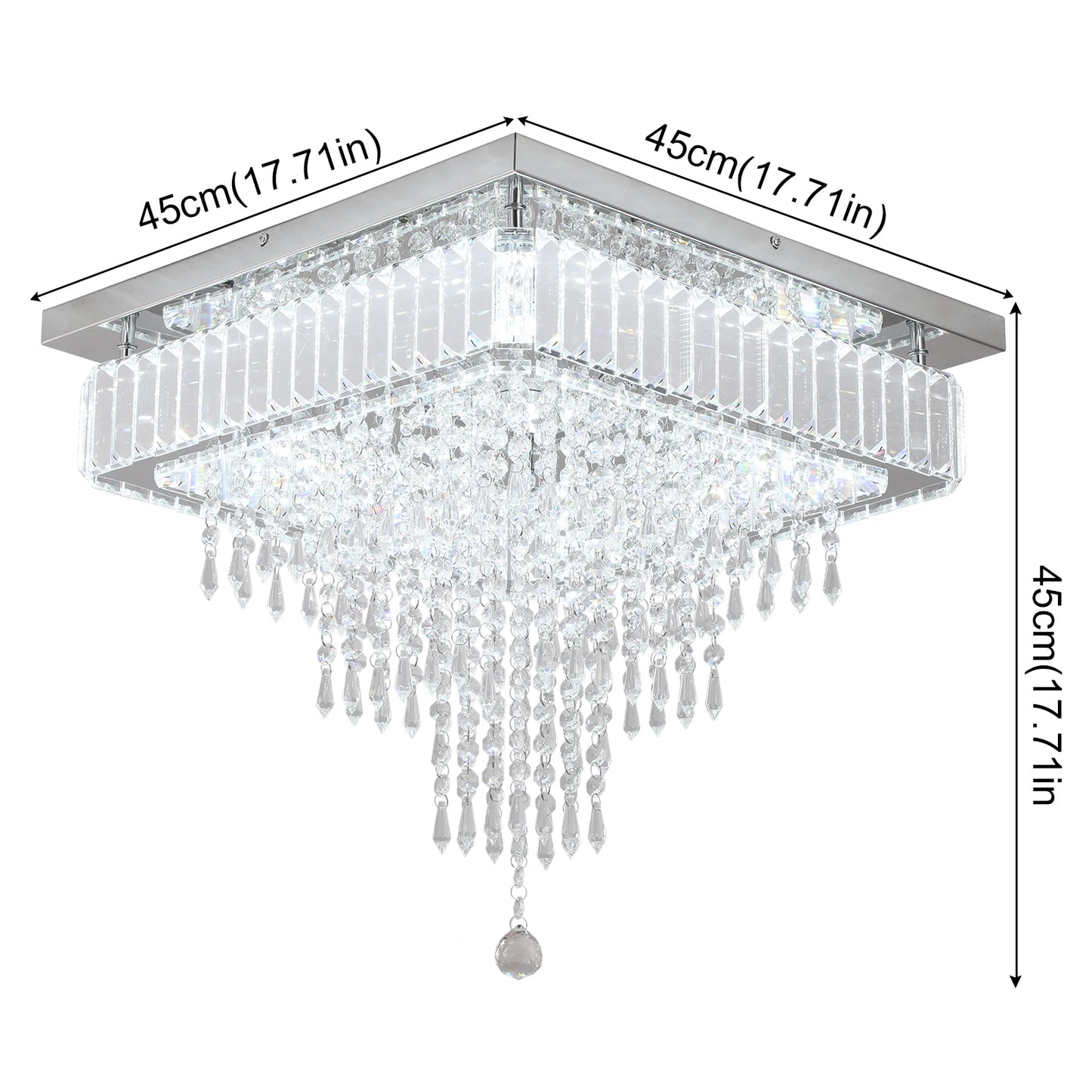VETRULUS Modern K9 LED Crystal Ceiling Lamp Chandelier Pendant Light
