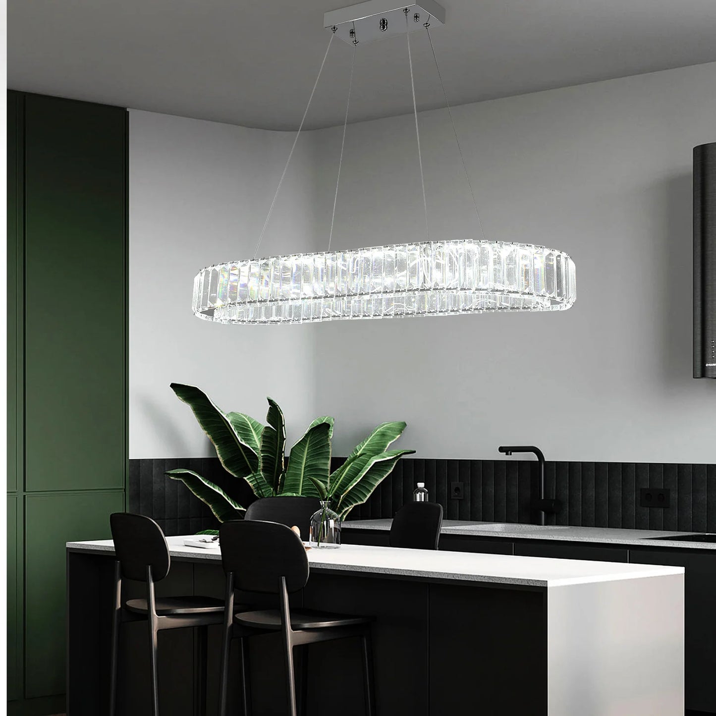 VETRULUS Crystal Oval LED Chandelier