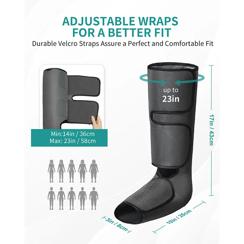 Nekteck Leg Massager Air Compression Calf Wraps Air Pressure Massage for Blood Circulation and Relaxation Lymphatic Drainage