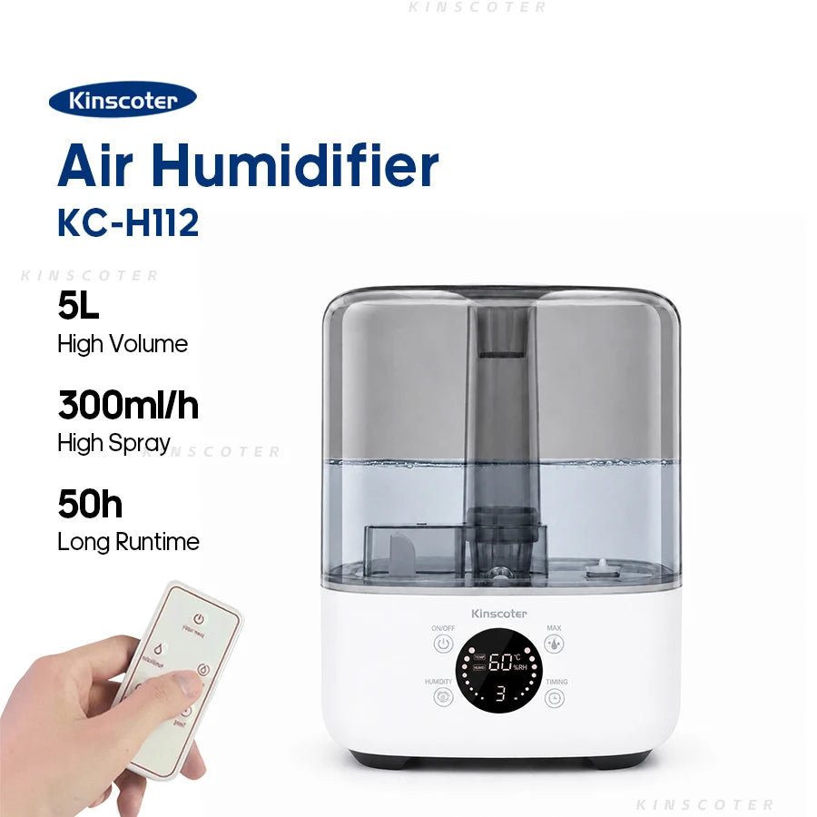 Kinscoter Ultrasonic Air Humidifier With Aromatherapy Mist Diffuser
