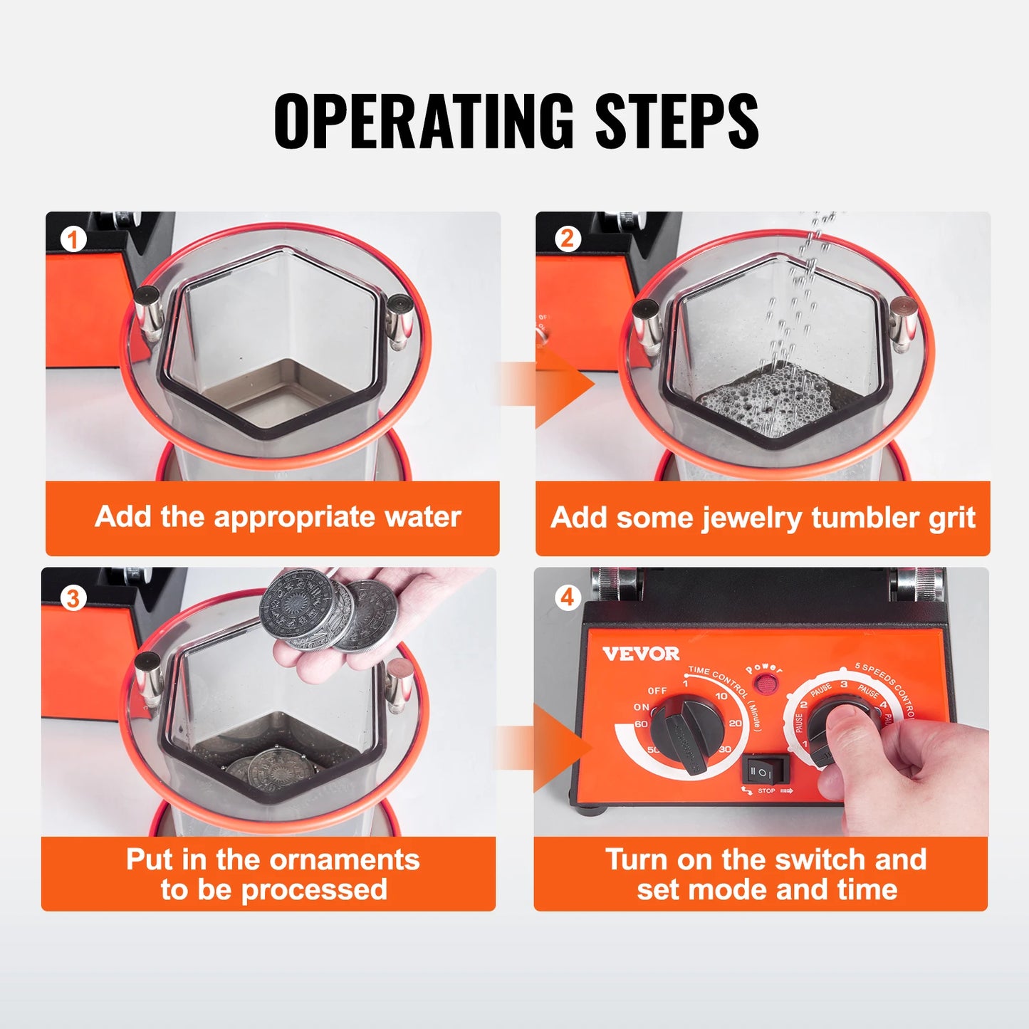 SucceBuy Rotary Tumbler Jewelry Polishing Machine For DIY Gems