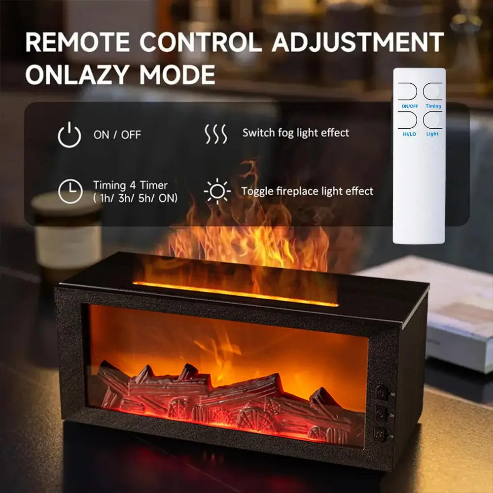 Flame Aroma Diffuser & Humidifier, Portable Fire Visual Design with Night Light, Essential Oil Diffuser for Home Room Decor