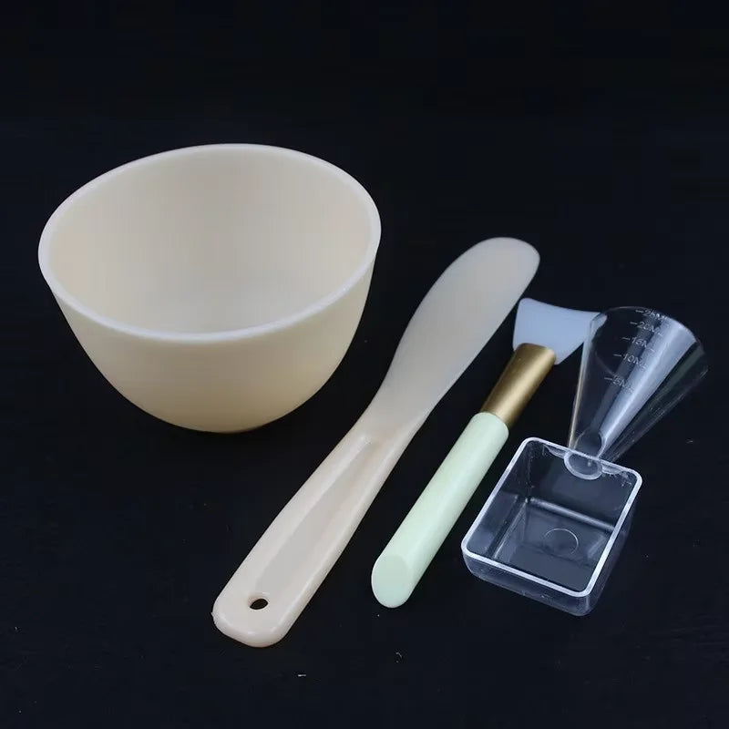 3/4pcs Face Mask Brush Set Reusable Mask Mixing Bowl Facial Applicator Spatula Stirring Soft Fan Facial Brushes Makeup Supplies
