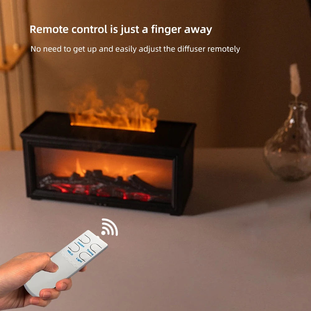 DTCTK Flame Aroma Humidifier – Winter Dry Air Relief & Summer Essential Oil Diffuser with Calming Night Light