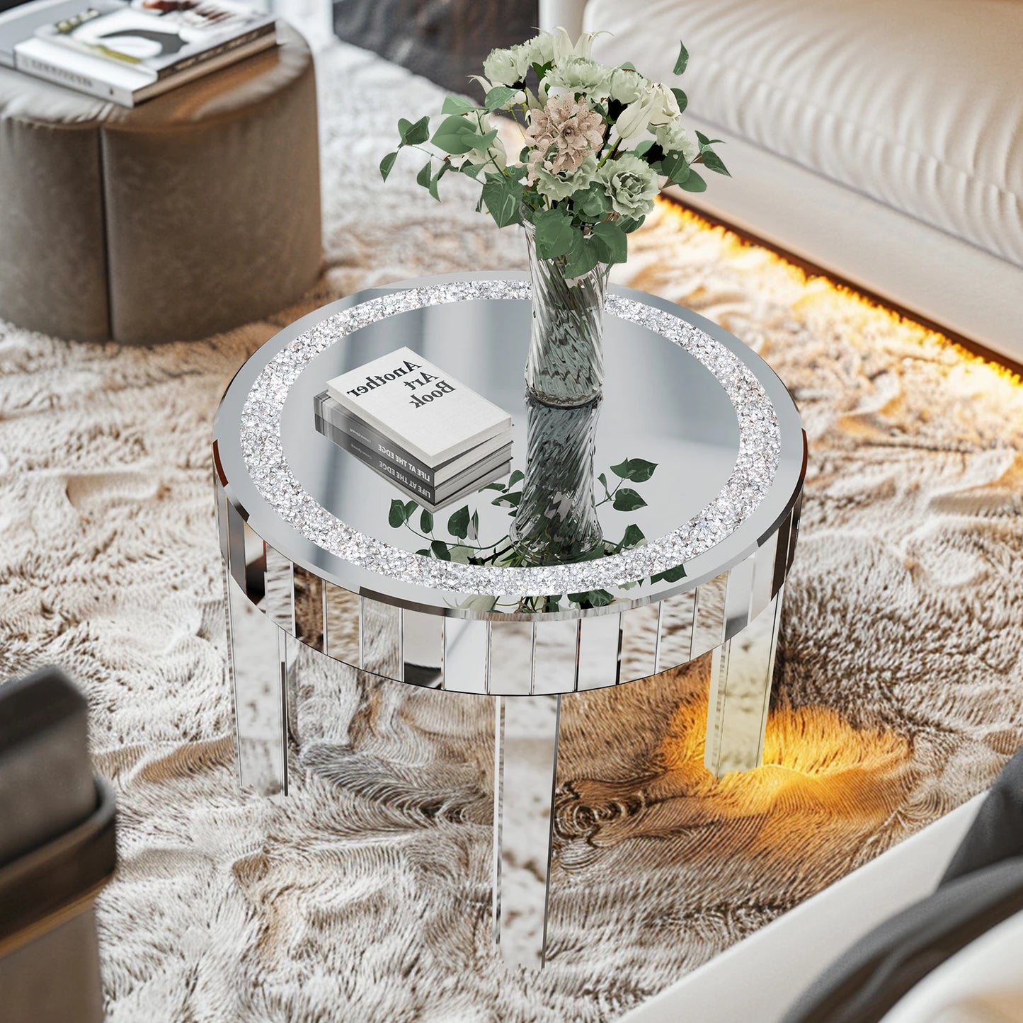 Crushed Crystal Mirrored Coffee Table
