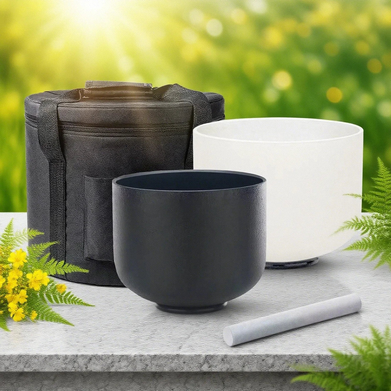 Hye-eun Yin Yang 432 Hz Crystal Singing Bowl Set For Meditation