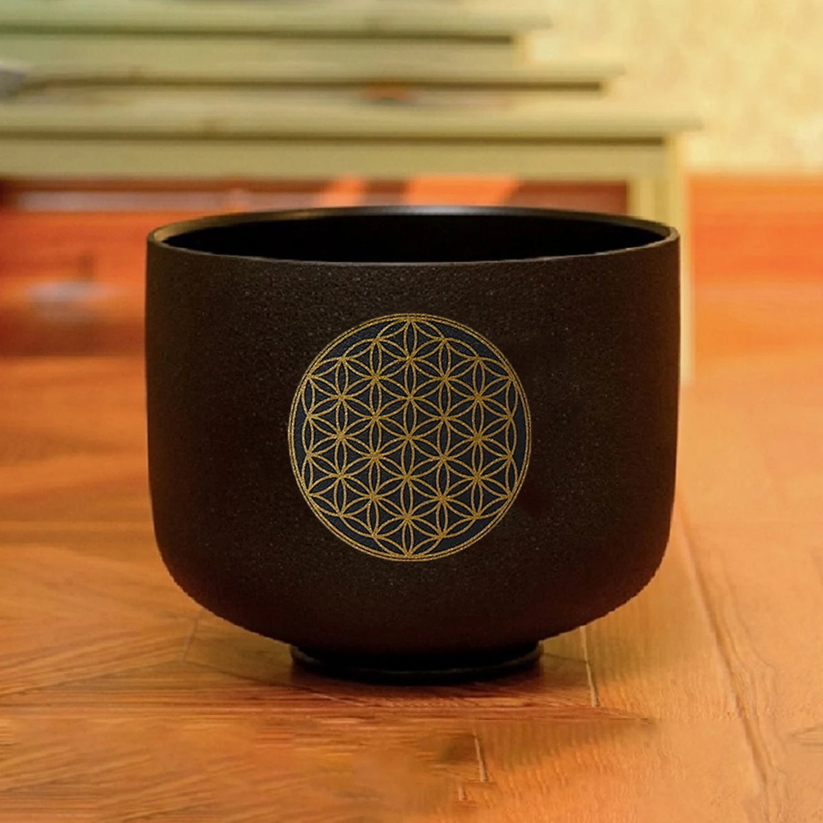 528HZ 8 Inch C Note Flower of Life Crystal Singing Bowl Sound Healing Meditation Crystal Bowl Sound Bath Bowl Sound Bath Bowl