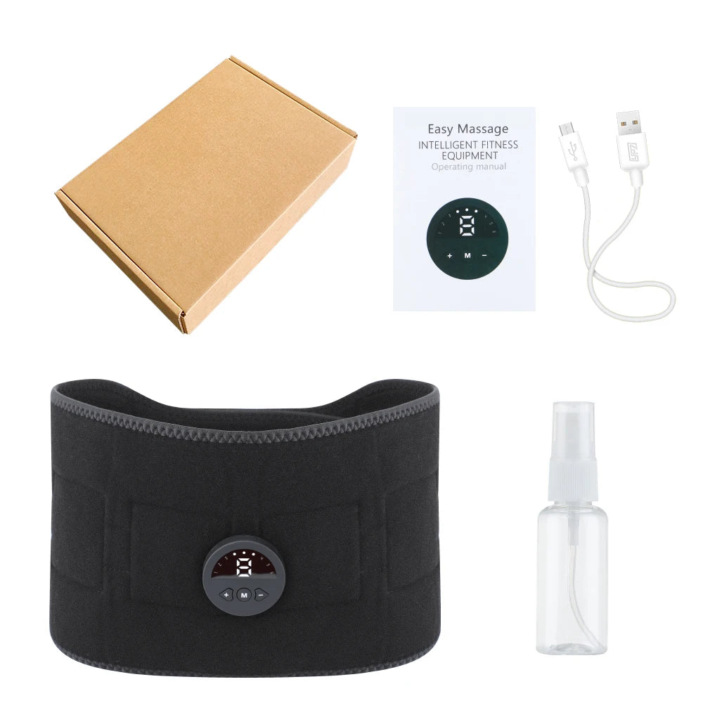 Electric Abdominal Toning Belt EMS Body Slimming Massage Belt Heating Warm Belly Abdomen Muscle Stimulator Fitness Weight Lose