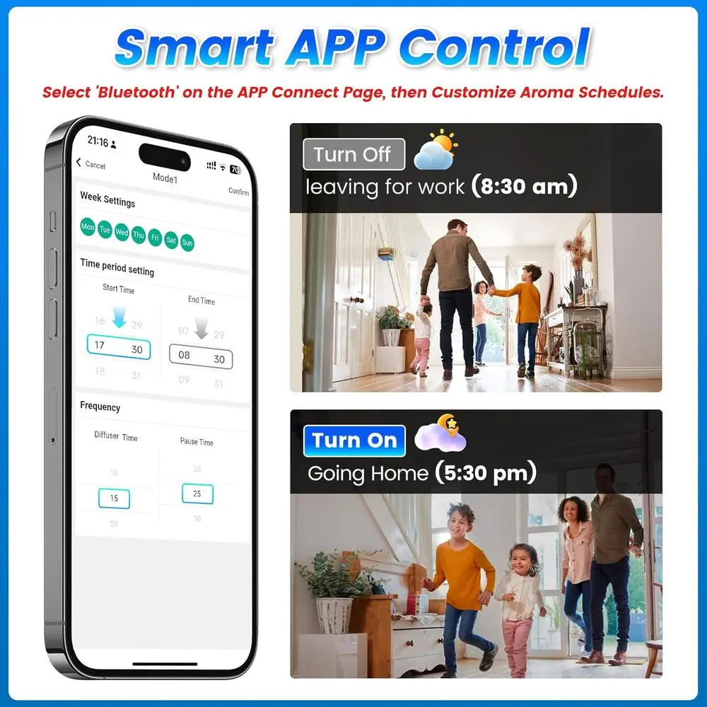 Aromatherapy Scent Diffuser with Smart APP & Touch Sn, 1500 sq.ft Coverage, 250ml Capacity for Large Rooms or Home & Hotel Colle